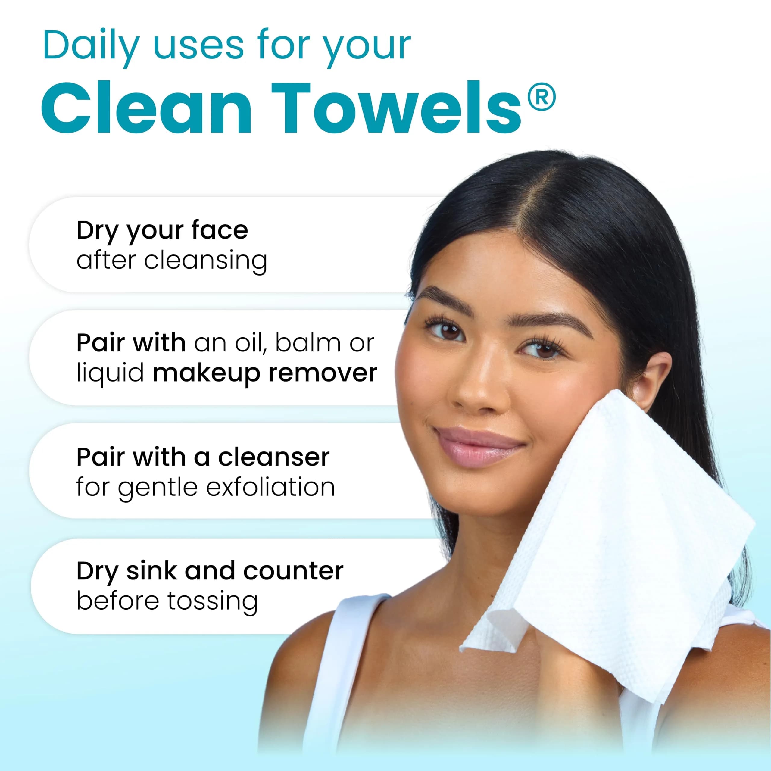 CLEAN SKIN CLUB Blemish Control Clean Towels XL, 50 Count (1 Pack) | Dermatologist-Approved for Oily Skin - view 9