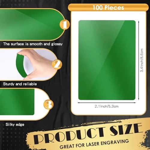weparmeety Metal Business Cards Aluminum Laser Engraving Blanks 86 x 54 mm | Durable & Elegant Aluminum Cards for Laser Customization thumbnail 2