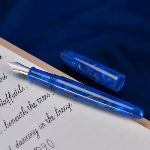 Asvine C80 Fountain Pen #8 Medium Nib Resin Collection Set with Converter (Cobalt Blue) | Handcrafted Writing Instrument thumbnail 7
