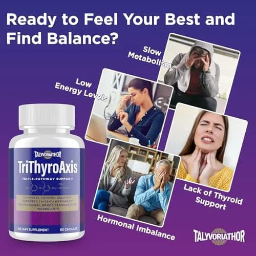 Talyvorlathor Thyroid Support Supplement for Women & Men – Triple-Pathway Metabolism & Energy | 60 Capsules thumbnail 5