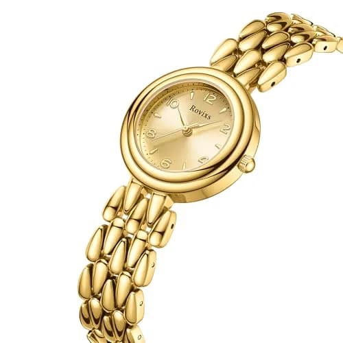 Rovixs Petite Vintage Women Watch, Japanese Quartz, Elegant Retro Water Resistant | Classic Design for Small Wrists thumbnail 3