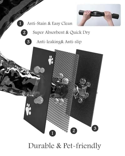 PADOOR Pet Feeding Mat-Absorbent Dog & Cat Mat 24"x24" | No Stains & Quick Dry thumbnail 6