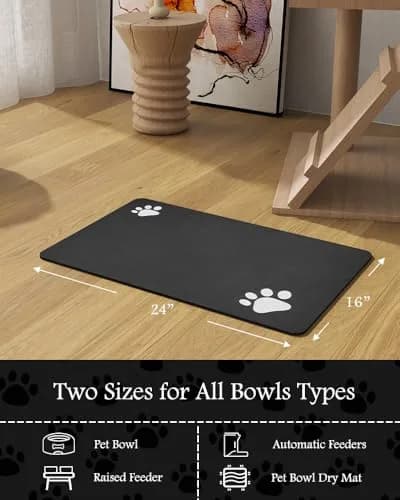 PADOOR Pet Feeding Mat-Absorbent Dog & Cat Mat 24"x24" | No Stains & Quick Dry thumbnail 7