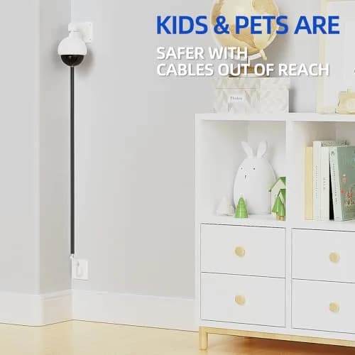 Delamu Mini Cable Wire Hider for Wall, 325 cm (128 in) Black | Conceals Single Thin Cord thumbnail 4