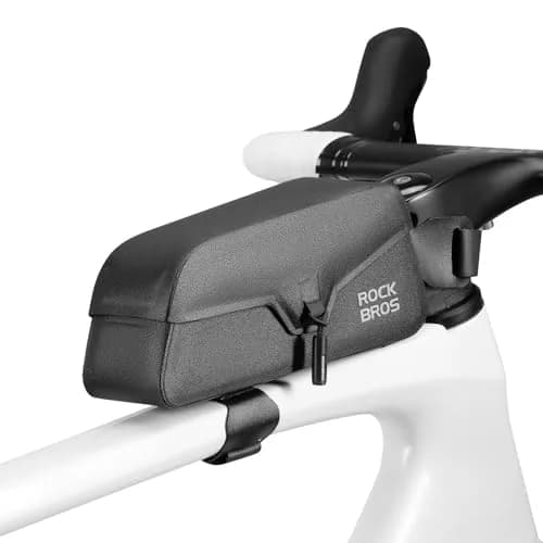 ROCKBROS Top Tube Bike Bag Waterproof Bike Frame Bag with Magnetic Flap L | Black-L, 0.24 kg (0.53 lb) thumbnail 1