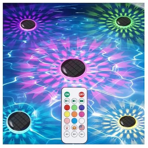 E ENERGETIC LIGHTING Solar Floating Pool Lights 5 Pack | IP67 Waterproof RGBW Color Change Decor thumbnail 1