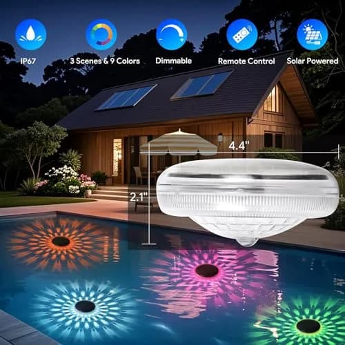 E ENERGETIC LIGHTING Solar Floating Pool Lights 5 Pack | IP67 Waterproof RGBW Color Change Decor thumbnail 3