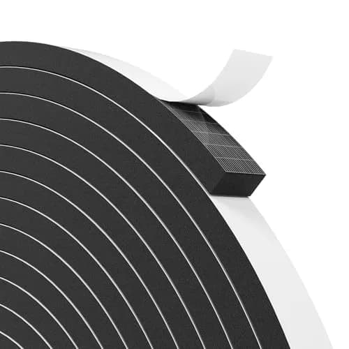 Bantie EVA Foam Weather Stripping Door Seal 10mm (1/2"×1/4") 10m (33ft) Black | Self-Adhesive for Doors & Windows thumbnail 1