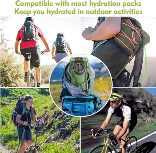 CHERAINTI 2.5L Hydration Bladder | Leak-Proof Water Reservoir for Backpacks, Green thumbnail 7