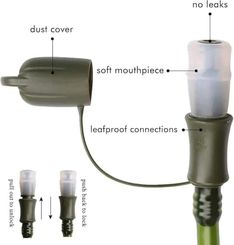 CHERAINTI 2.5L Hydration Bladder | Leak-Proof Water Reservoir for Backpacks, Green thumbnail 3