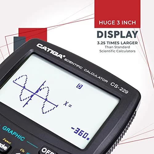 CATIGA Scientific Calculator CS-229 Graphing & Scientific Modes | 12-Digit LCD, Solar & Battery Power thumbnail 6
