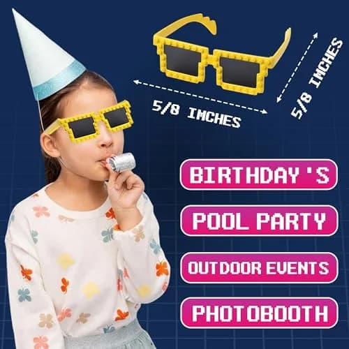 Bedwina Building Blocks Glasses - Pack of 24 | Neon Party Favors for Kids thumbnail 4
