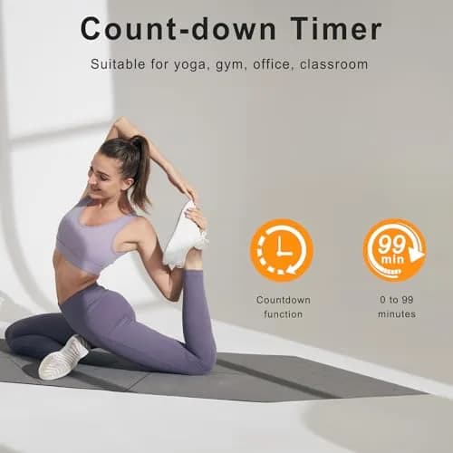 JALL 16" Digital Wall Clock with Timer & Alarm | Large LED Display, DST, Temperature, Blue thumbnail 3