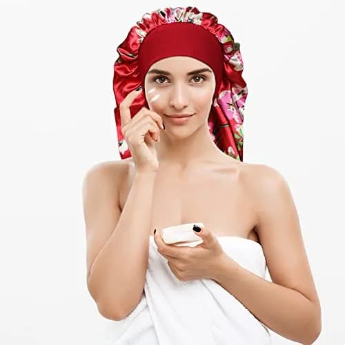 Oumrote Long Satin Bonnet for Women, Sleeping Cap for Long Hair & Braids | 78 cm (30.7 in) Length thumbnail 5