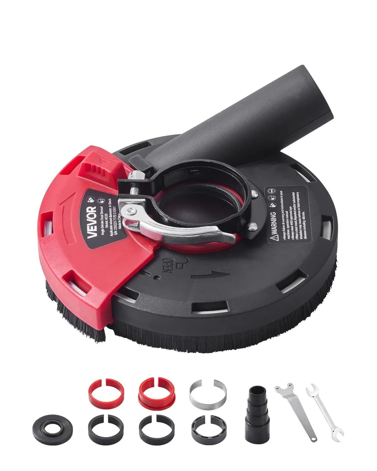 VEVOR Surface Dust Shroud for Angle Grinder 4-5 in | Universal Compatibility with Vacuum Connect — Silicon Carbide