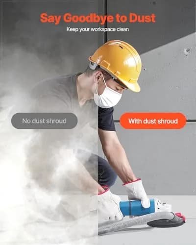 VEVOR Surface Dust Shroud for Angle Grinder 4-5 in | Universal Compatibility with Vacuum Connect thumbnail 5