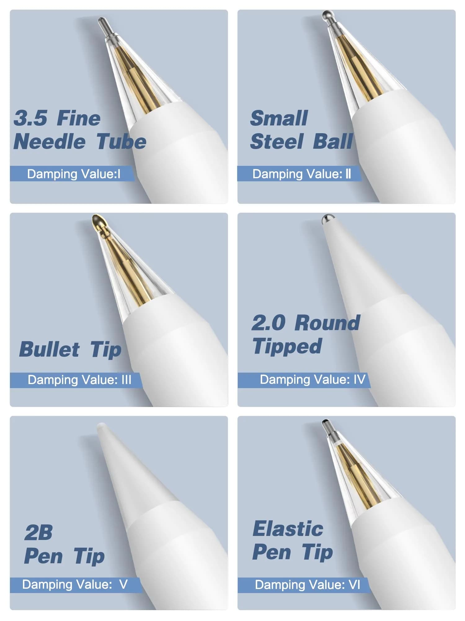 Paiholy Blue 4 Pack Pencil Tips for Apple Pencil | Precise Control Replacement Nibs (0.8mm) - view 4