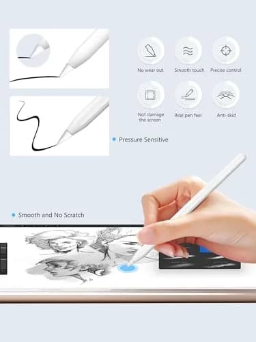 Paiholy Upgraded Metal Apple Pencil Tips 6 Pack with Case | Precise Control, Wear-Resistant Nibs for iPad Pro Pencil thumbnail 2