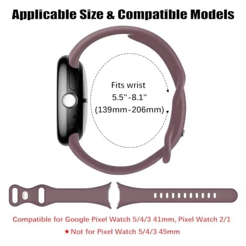 HAYONLIY Thin Slim Band Compatible for Google Pixel Watch 5/4/3 41mm | Slim, Silicone, Adjustable thumbnail 5