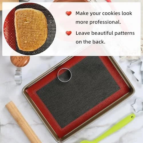 Amyandone Perforated Silicone Baking Mats for Quarter Sheet 2 Pcs | Non-Stick, Reusable, 8.3x11.8 inch, Compatible with 9x13 Cookie Sheet thumbnail 5