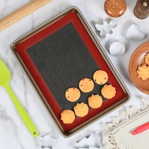 Amyandone Perforated Silicone Baking Mats for Quarter Sheet 2 Pcs | Non-Stick, Reusable, 8.3x11.8 inch, Compatible with 9x13 Cookie Sheet thumbnail 7