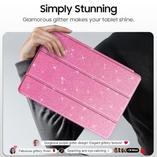 FINTIE Sparkly Glitter Case for Samsung Galaxy Tab S10 Lite/S10 FE/S9 FE 10.9" | Glamorous Protection & Stand thumbnail 3