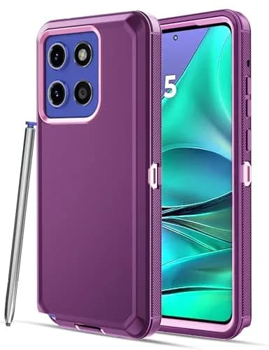 Jiunai Purple Heavy Duty Dual Layer Case for Moto G Stylus 2025/2026 (6.7-inch Display) | Shockproof Port Cover Rugged Phone Case thumbnail 1