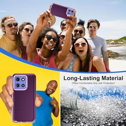 Jiunai Purple Heavy Duty Dual Layer Case for Moto G Stylus 2025/2026 (6.7-inch Display) | Shockproof Port Cover Rugged Phone Case thumbnail 7