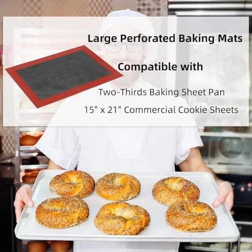 Amyandone Perforated Silicone Baking Mat 40cm x 50cm (15.7" x 19.7") | Non-Stick Eclair Mat for Two-Thirds Sheet Pans thumbnail 8