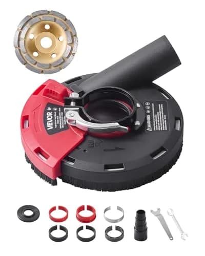 VEVOR Angle Grinder Dust Shroud with 5-inch Diamond Wheel & Vacuum Adapter | 1.02 kg (2.25 lb) thumbnail 1