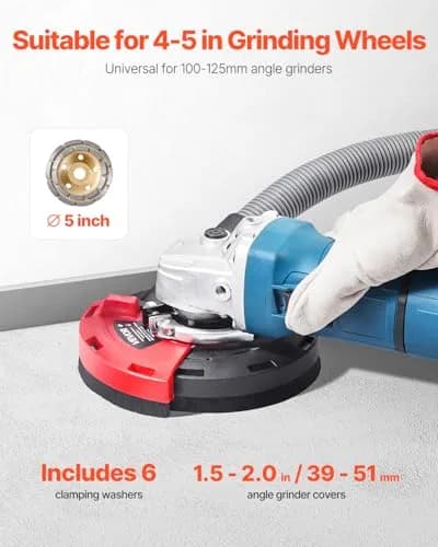 VEVOR Angle Grinder Dust Shroud with 5-inch Diamond Wheel & Vacuum Adapter | 1.02 kg (2.25 lb) thumbnail 2