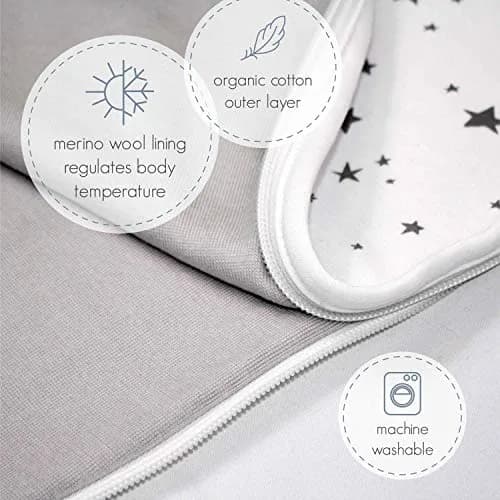 Woolino Toddler Sleeping Sack, 4 Season, Merino Wool & Organic Cotton | Universal Size for 2-4 Years thumbnail 7
