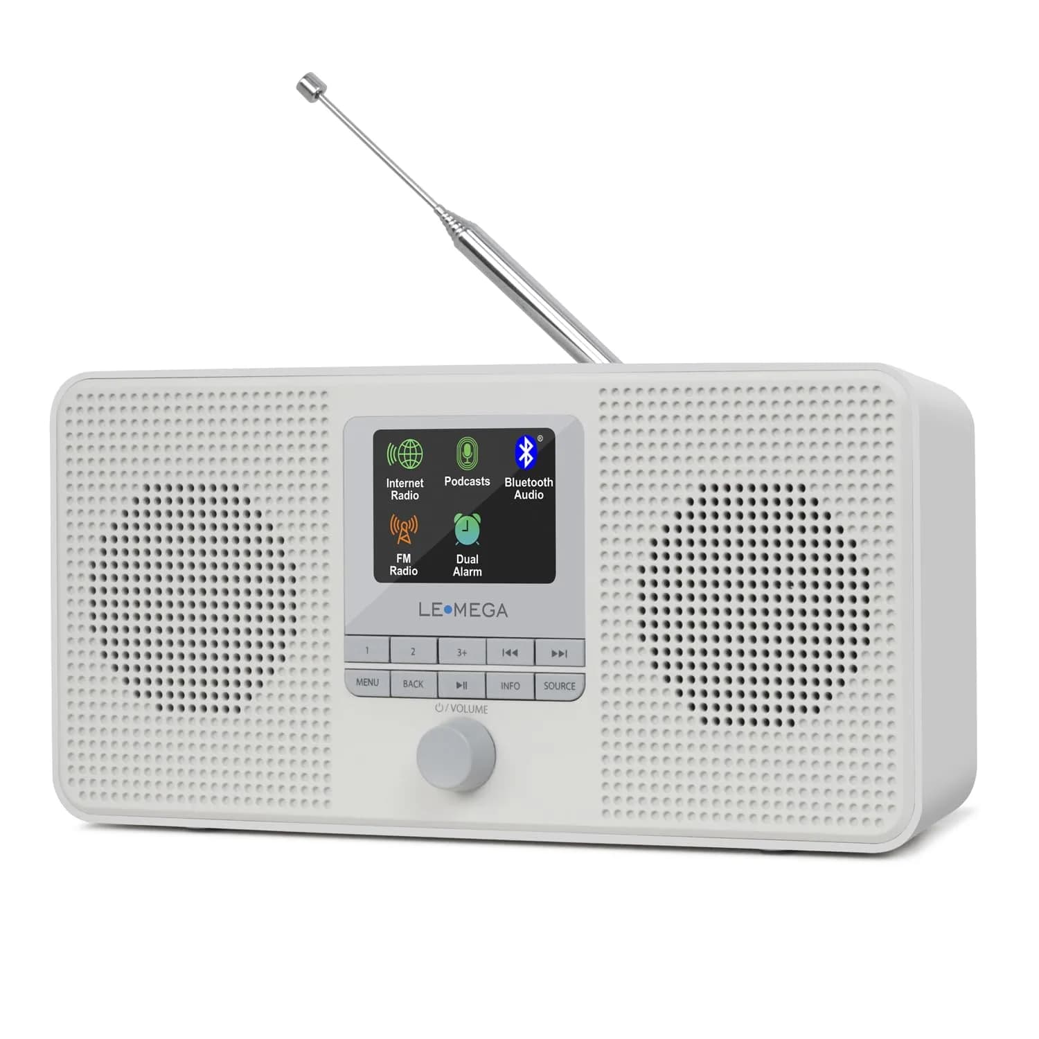 LEMEGA IR4S Internet Radio, Bluetooth, FM, Podcasts, Spotify, Portable Stone Grey | 30,000+ Stations