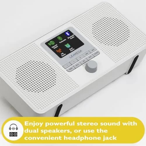 LEMEGA IR4S Internet Radio, Bluetooth, FM, Podcasts, Spotify, Portable Stone Grey | 30,000+ Stations thumbnail 5