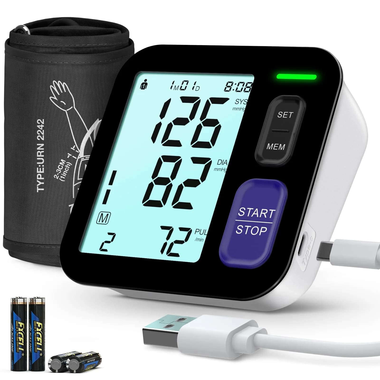 AQESO Automatic Upper Arm Blood Pressure Monitor with Medium/Large Cuff (9"-17") | Clinically Accurate Readings - main product image