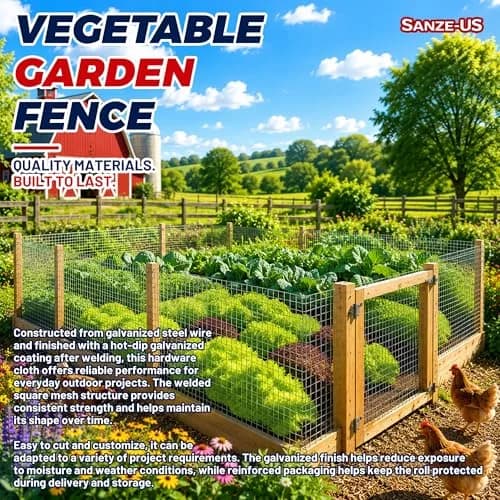 SANZEUS Hardware Cloth 1/2 Inch 24in x 50ft | Durable Galvanized Steel Mesh for Garden & Poultry thumbnail 4