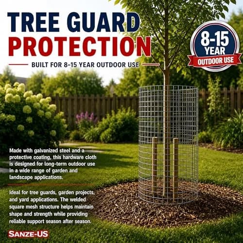 SANZEUS Hardware Cloth 1/4 Inch 24in x 50ft | Durable Galvanized Steel Mesh for Garden & Animal Protection thumbnail 3