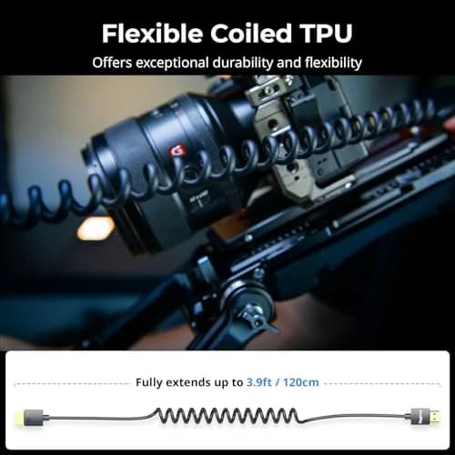 SMALLRIG Coiled HDMI Cable 2.0 (A to A) 1.2m (47.1in) | 4K@60Hz 18Gbps High Speed Data Transmission thumbnail 2