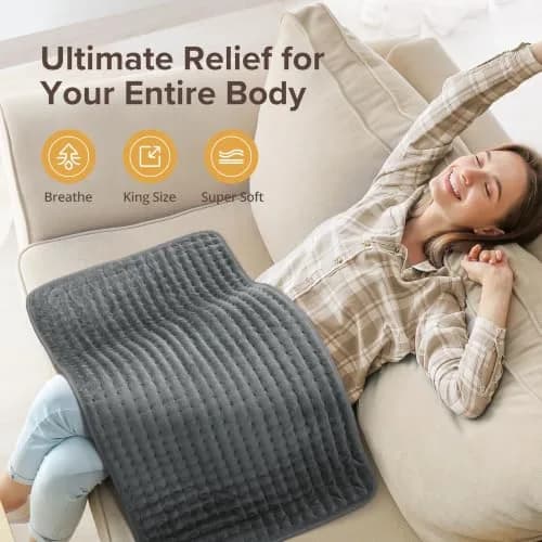 Siinsay Electric Heating Pad for Back and Cramps 17"x33" | Large Microfiber Relief thumbnail 2