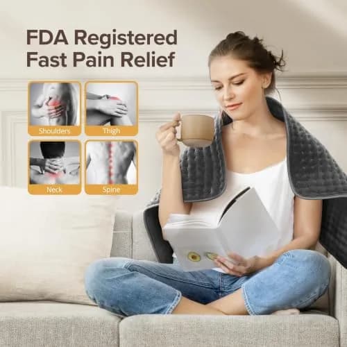 Siinsay Electric Heating Pad for Back and Cramps 17"x33" | Large Microfiber Relief thumbnail 3