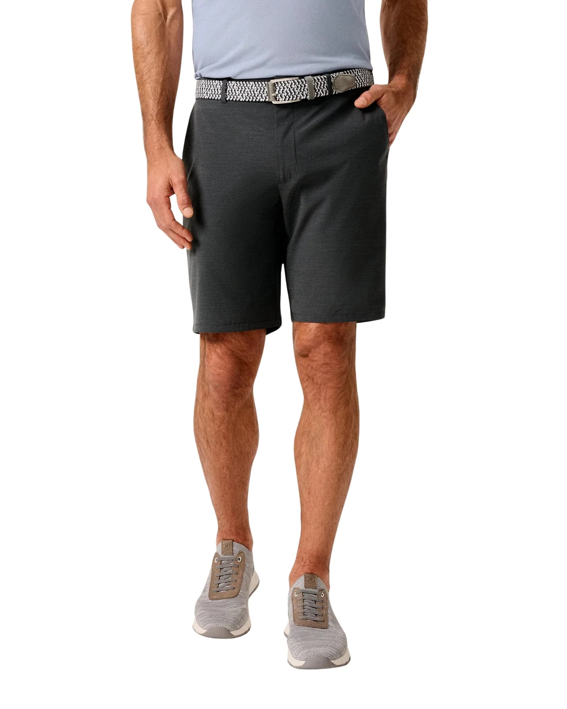 johnnie-O Mulligan Performance Shorts Black / 40 | Premium Golf Shorts with Magnetic Pockets & Tucked Waist