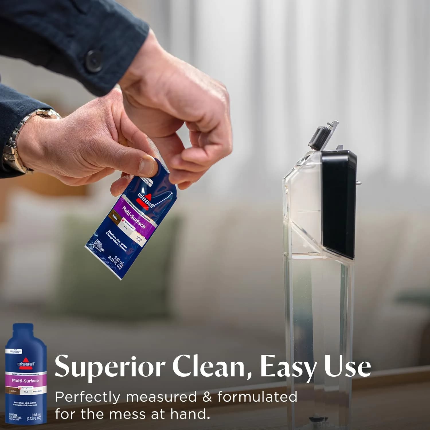 Bissell Multi-Surface Super Concentrate Solution Pouches 14-Count | Eco-Friendly Formula for Hard Floors & Rugs - view 2