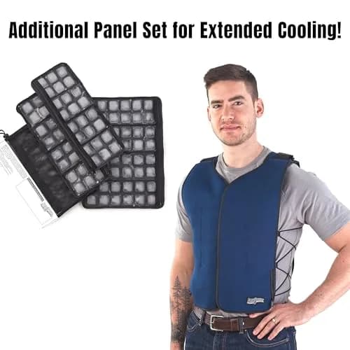 FlexiFreeze Personal Ice Vest – Cooling Vest for Hot Weather (Zipper Closure) (Vest + Extra Panel Bundle) thumbnail 2