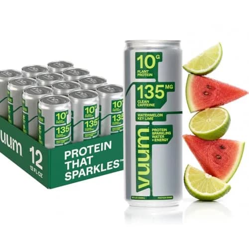 VUUM Sparkling Protein Drink, 12 Fl Oz (Pack of 12) | Watermelon Key Lime, Sugar-Free, 10g Plant Protein thumbnail 1