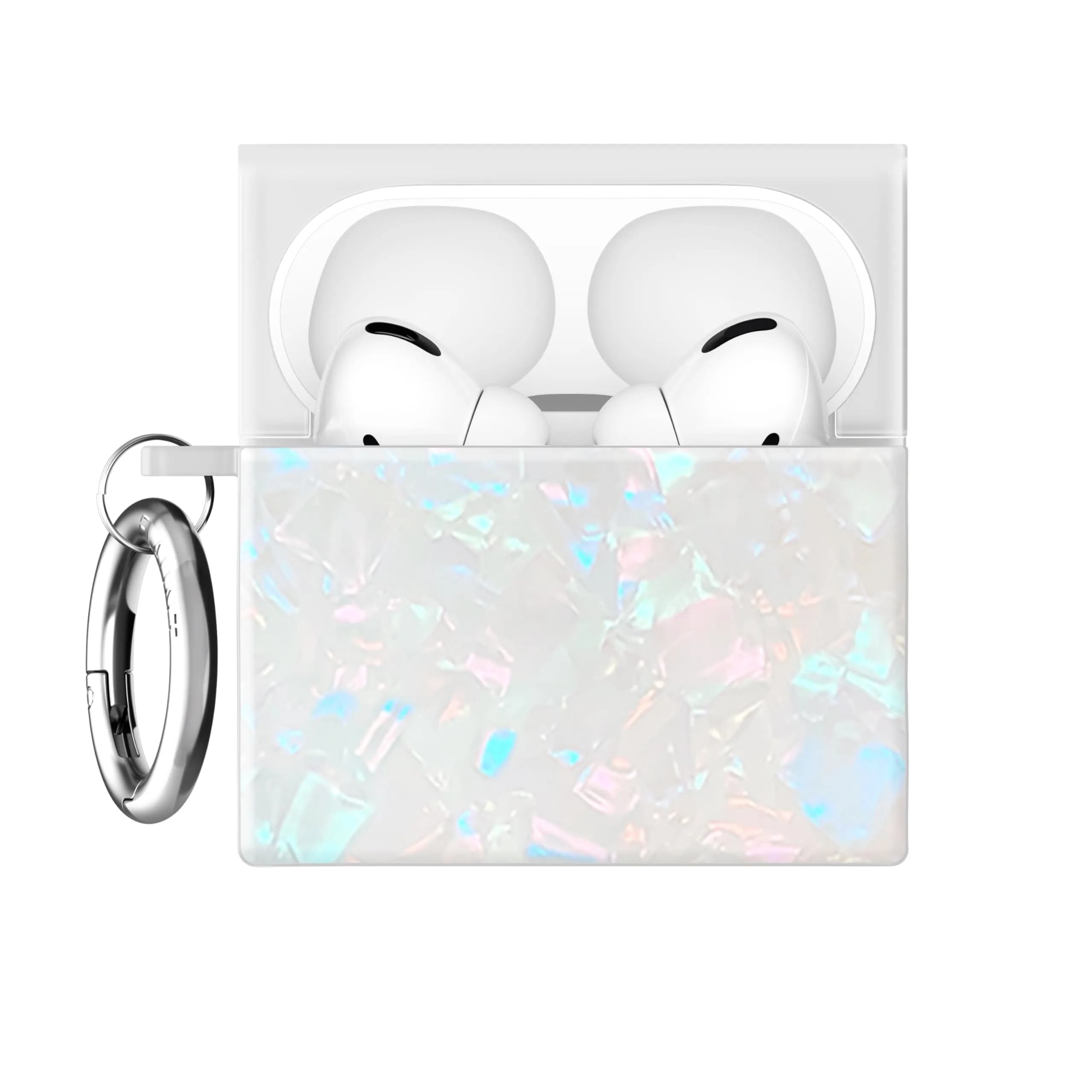 FLAUNT Square AirPods 5/4 Case - Opal Shell | Shockproof Wireless Charging Cover - main product image