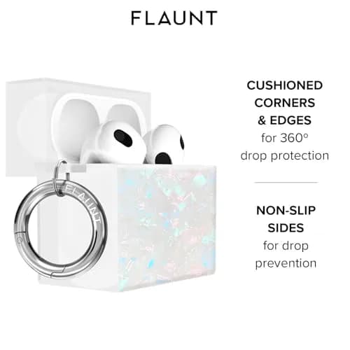 FLAUNT Square AirPods 5/4 Case - Opal Shell | Shockproof Wireless Charging Cover thumbnail 4