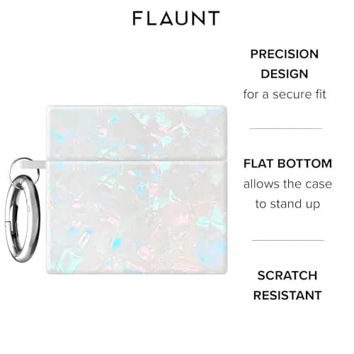 FLAUNT Square AirPods 5/4 Case - Opal Shell | Shockproof Wireless Charging Cover thumbnail 3