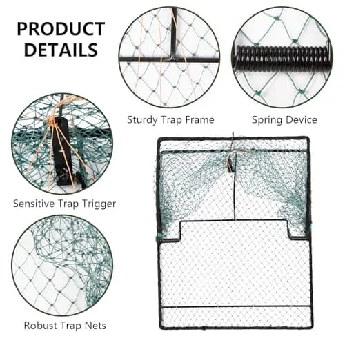 WillMesh Humane Pigeon Trap, Bird Trap for Quail, Turkey 50cm x 60cm | Live Catch & Easy Release thumbnail 3