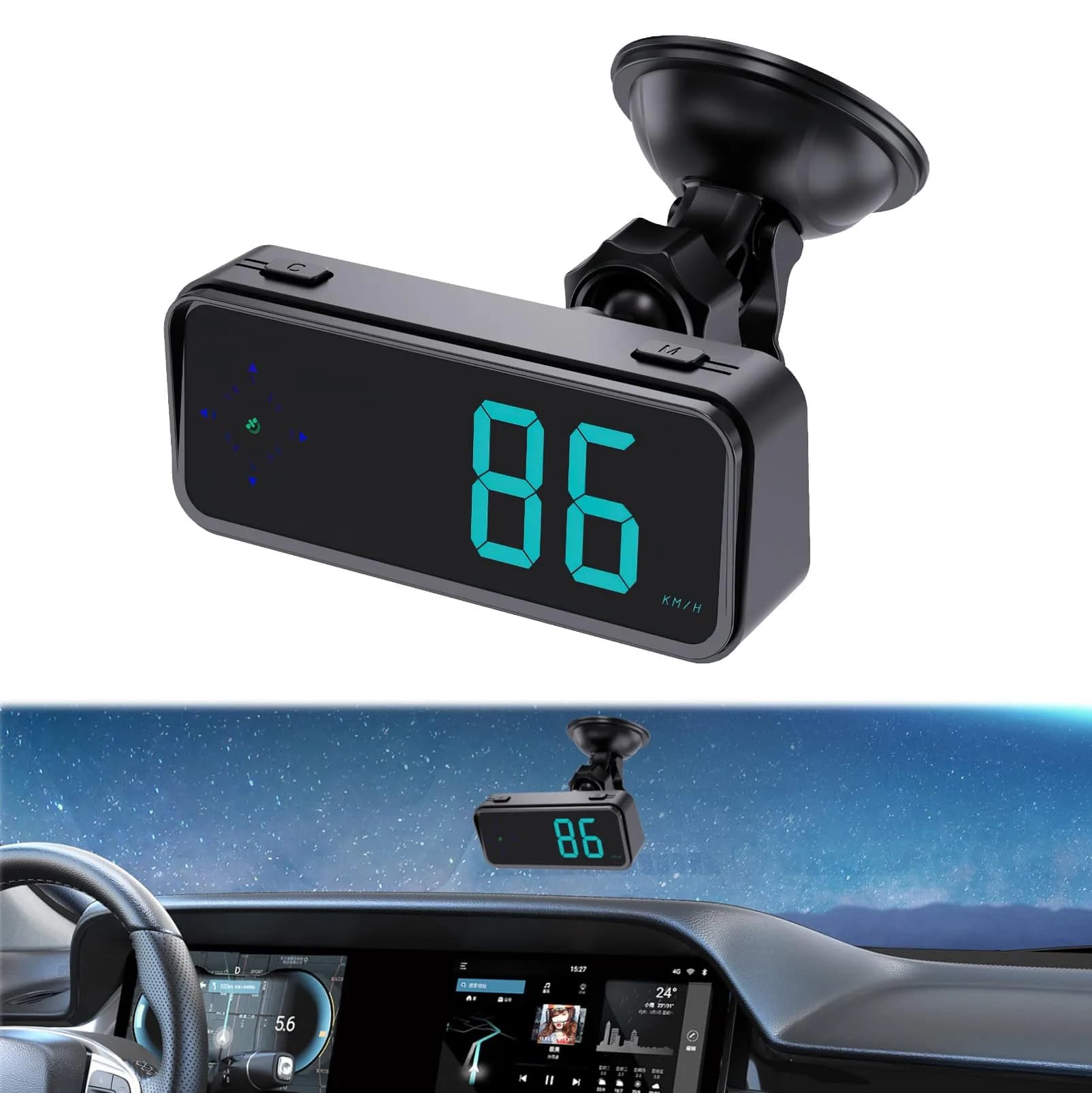 GUGUMO GPS Digital Speedometer for Car MPH | Universal HUD Speed Meter with LED Large Font thumbnail 7