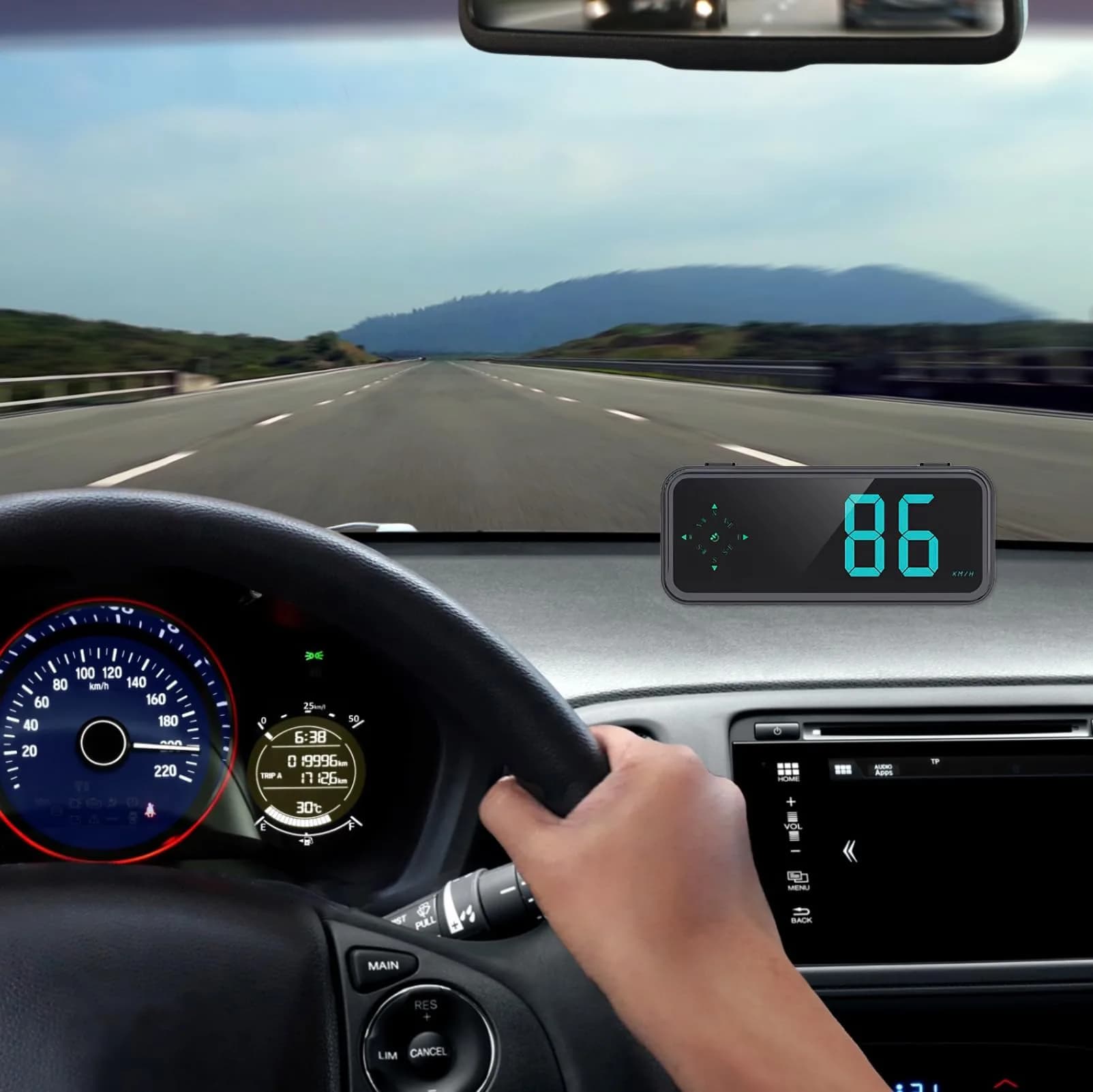 GUGUMO GPS Digital Speedometer for Car MPH | Universal HUD Speed Meter with LED Large Font thumbnail 3